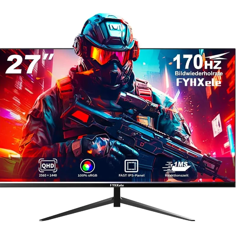 Écran LED de jeu de bureau, moniteur 27 pouces, 170Hz, 2K, 1ms, ADM-FreeDivi8 Bits, 99% sRGB, IPS, HDMI, DP, HDR400