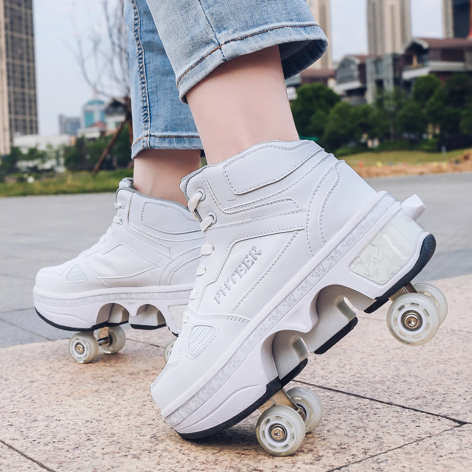 Roller skates Women Deformation Retractable Roller Shoes Girls Roller Sneakers Four Wheels For Women for boys