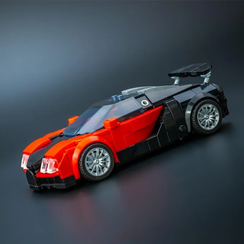 323PCS Hyper Supercar MOC Building Blocks DIY Assemble Static Race Car Desktop Ornament Collectible Toy Gift For Adult Hobby Fan