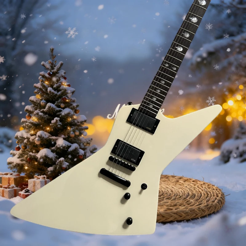 

Free Shipping Spot Milk Yellow E 22 Tone Bold Design Mahogany Body Rosewood Neck Electric Guitar Gift Merry Christmas
