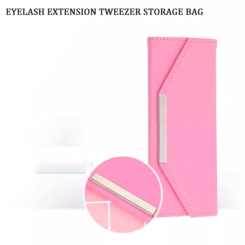 1pc Eyelashes Extension Tweezers Storage Bag Leather Portable Organizer Case False Eyelash Tool Organizer Lashes Accessories