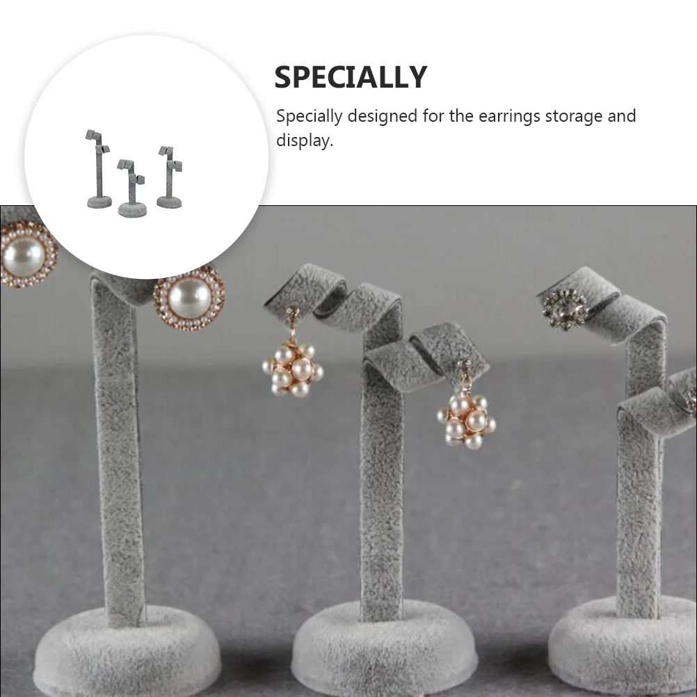 

3pcs Earring Display Stand Jewelry Stud Organizer Rack Surface Frost Color Compact Design For Earring Storage Ear Drop Display