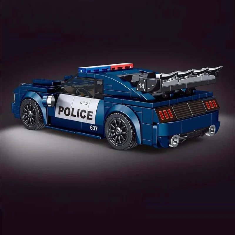 356 ELEMENTÓW Klocki Budowlane Policja Samochód Policyjny Model Samochodu Sportowego Miejskiego Edukacyjne Zabawki Konstrukcyjne dla Chłopca Prezent na Boże Narodzenie