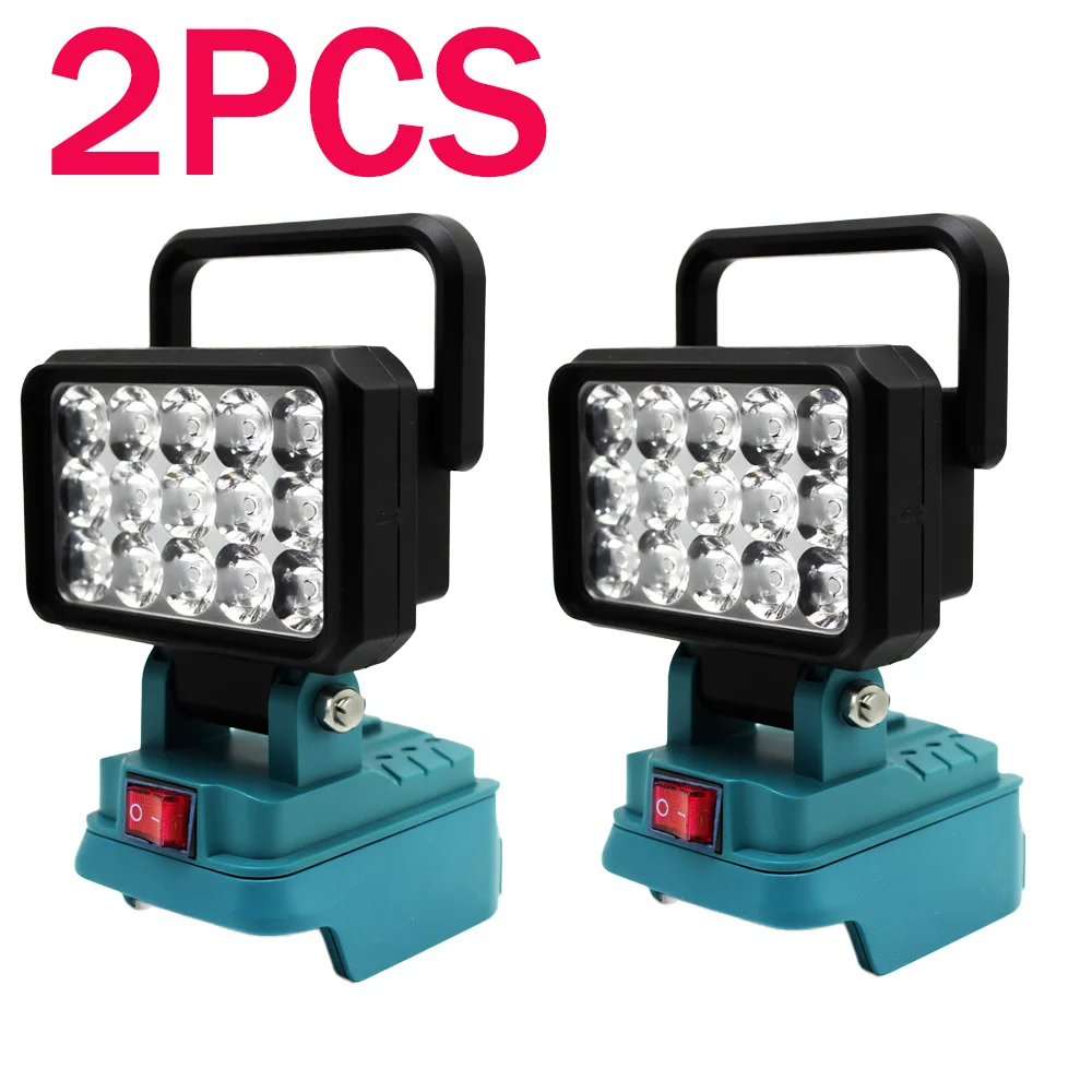 2PCS For Makita 18V Li-ion Battery Accessory BL1830 LED Work Lamp Light Torch Flashlight Lantern Camping Emergency Lighting