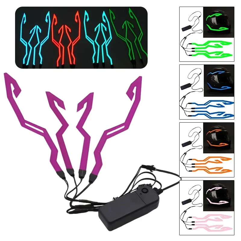 

Новый водонепроницаемый предупреждающий светящийся шлем, модифицированные мотоциклетные велосипедные шлемы, ночные огни, сетевые красные светодиодные ленты, аксессуары для верховой езды