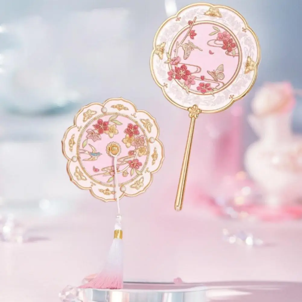 Retro Peach Blossom Mini Mirror Make Up Style Chinese Portable Mirror