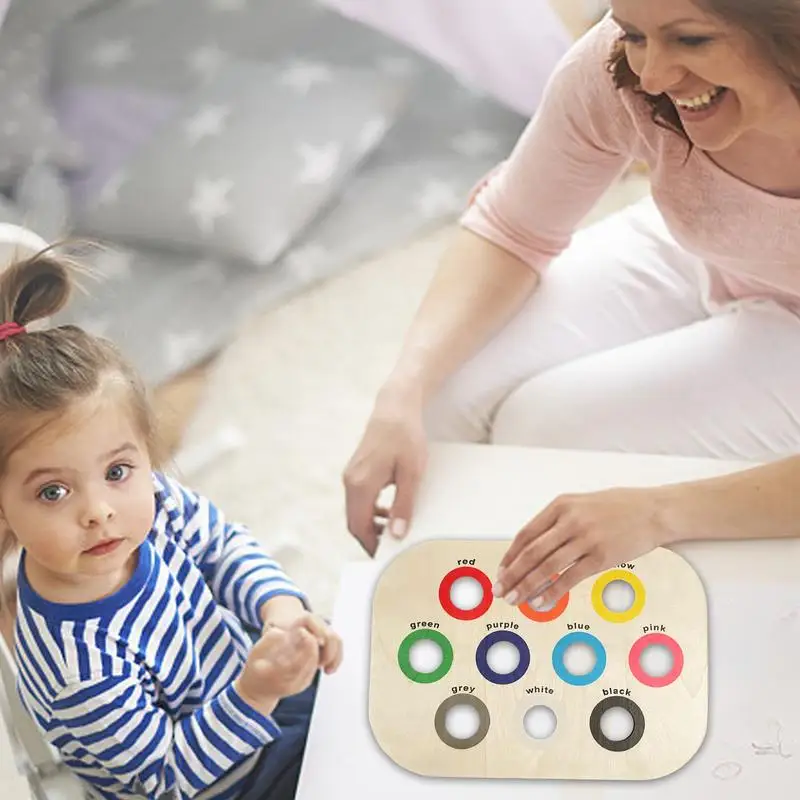 Juego de mesa de clasificación de colores, juguetes de conteo de madera, juegos educativos a juego, entrenamiento sensorial multifuncional