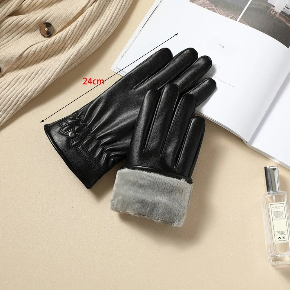 قفازات شتوية جديدة من جلد البولي يوريثان شاشة قابلة للمس مقاومة للماء قفازات قيادة مقاومة للبرودة قفازات تزلج كاملة الأصابع هدية #6