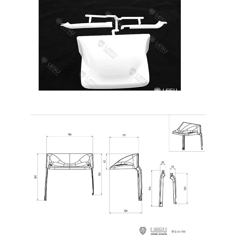 RC 1/14 LESU Plastic Cabin Roof for Tamiya Hydraulic Excavator Loader Dump Truck for SCANIA MAN VOLVO Trailer Tripper DIY Parts