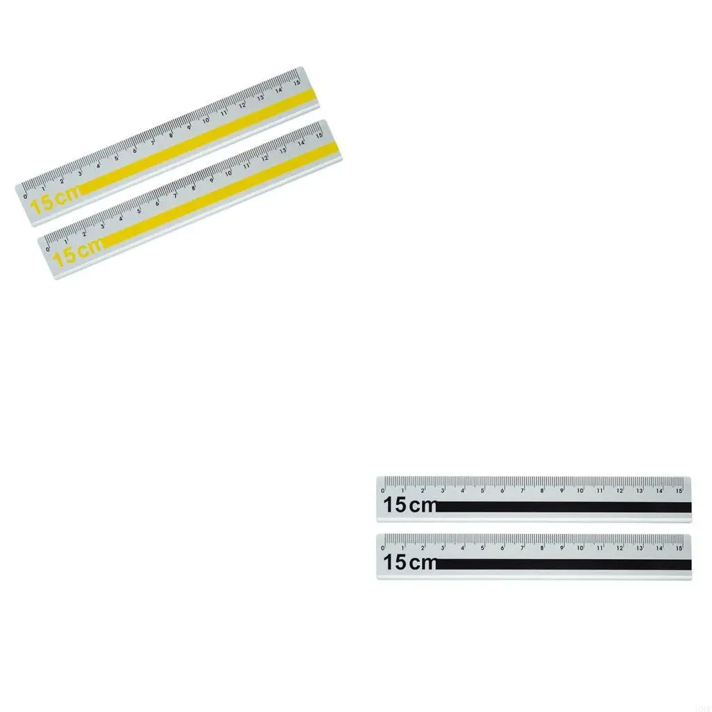 

2pcs 15cm Straight Ruler Featuring Clear Scale Aluminum Ruler
