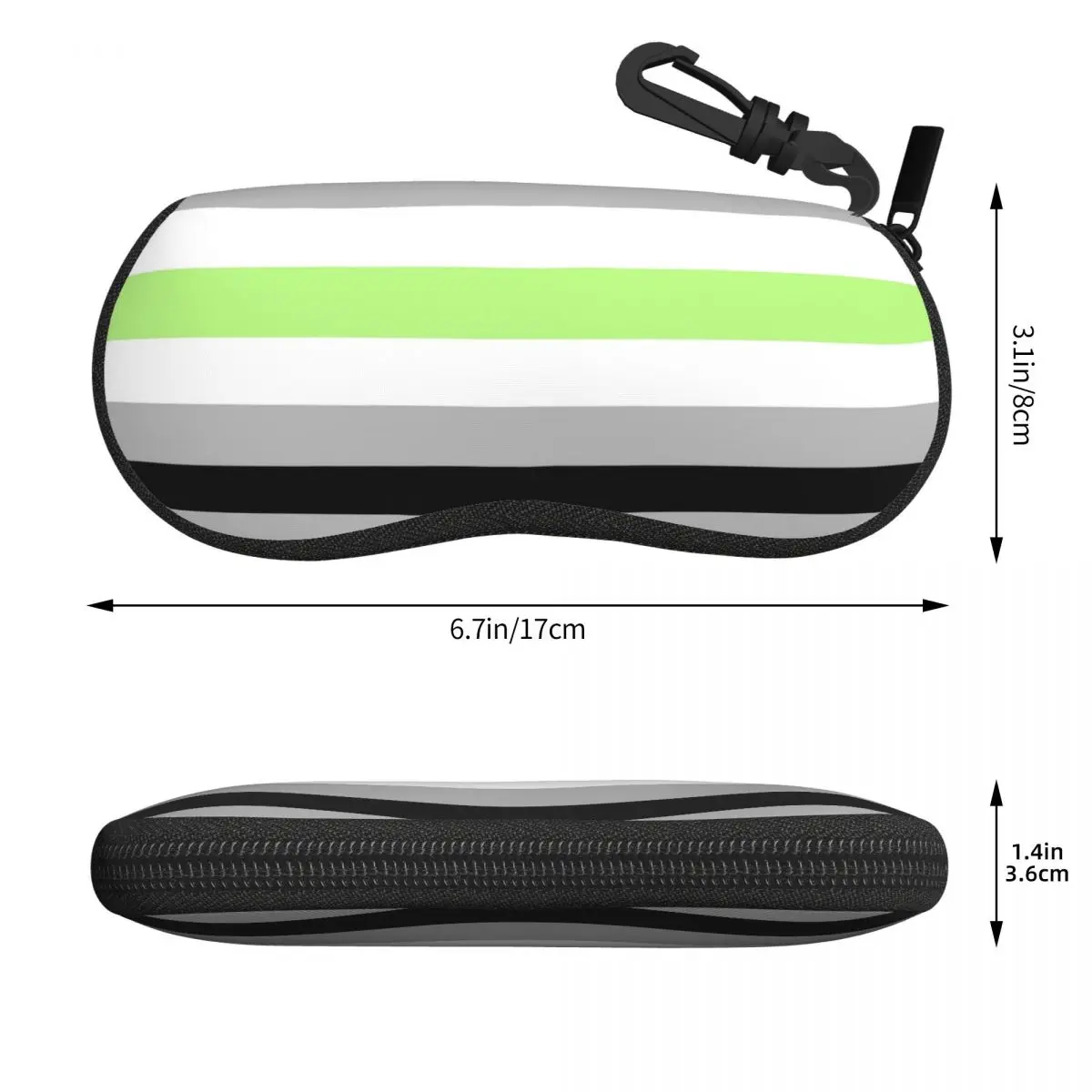 Agender Flag Shell Glasses Case Portable Sunglasses Box Women Men Soft Eyeglasses Bag Pouch