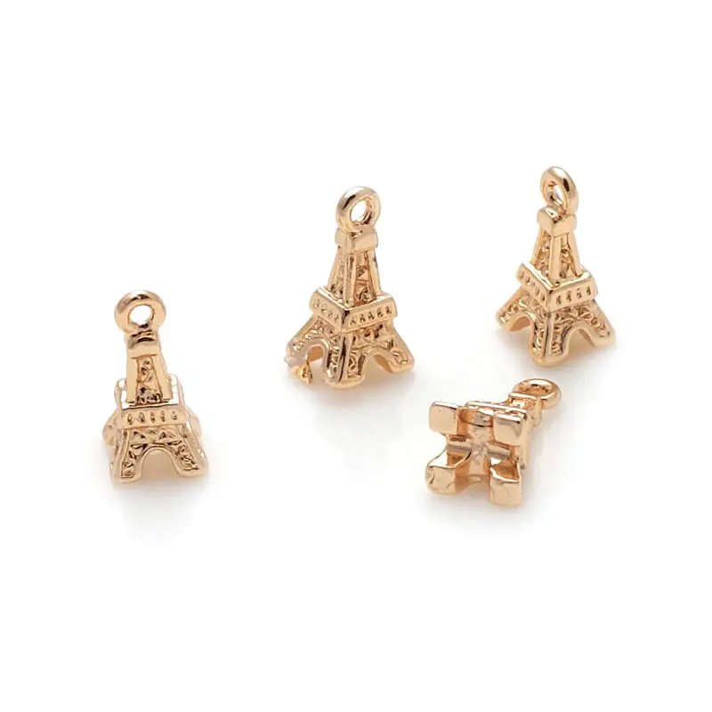 18K Gold Color Airplane Bicycle Tower Windmill Charms Pendants High Quality Diy Jewelry Making Necklace Earrings Accessories
