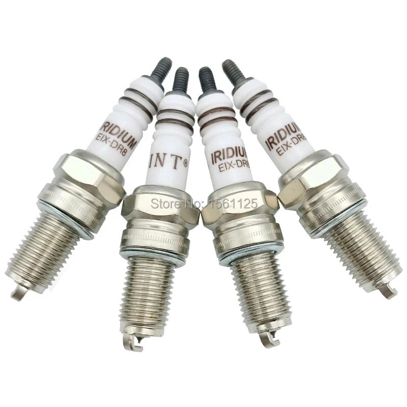 1 2 4PCS IRIDIUM MOTOR Spark Plug EIX-DR8 for Champion RA4HC DR8EIX DR8EGP DR8EA D8EA X24ES-U X24ESR-U X24ESZ-U IX24 125CC