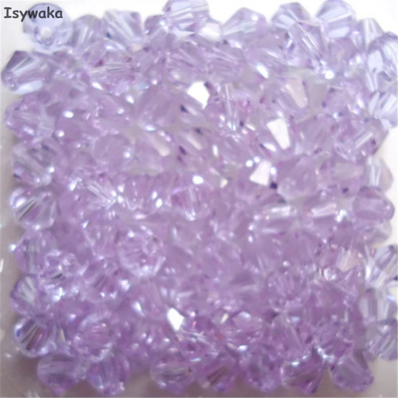 Isywaka Water Purple Color 100pcs 4mm Bicone Austria Crystal Beads charm Glass Beads Loose Spacer Bead for DIY Jewelry Making