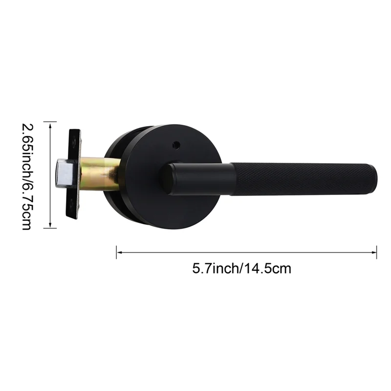 BNVN-Maniglia per porta privacy Maniglia zigrinata Leva Camera da letto Bagno Passaggio Serratura per porta Reversibile senza chiave