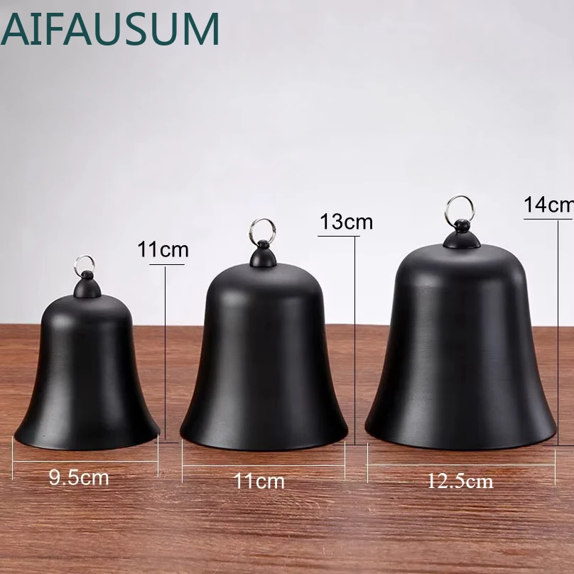 High grade Bronze emperor bell  Handbell Taoism Three clear bell meditation bells,14cm,13cm,11cm