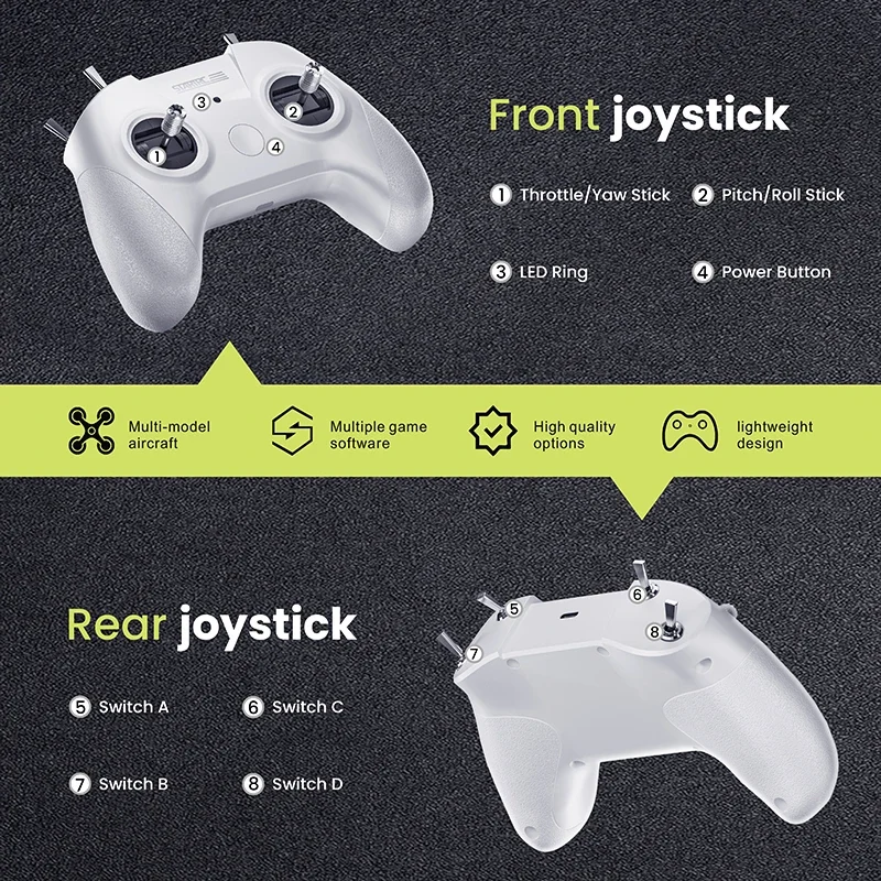 STARTRC FPV Drone Simulador de treinamento Alça de controle remoto 8CH Controlador de simulador de vôo compatível com DJI DRL Liftoff LOGIC