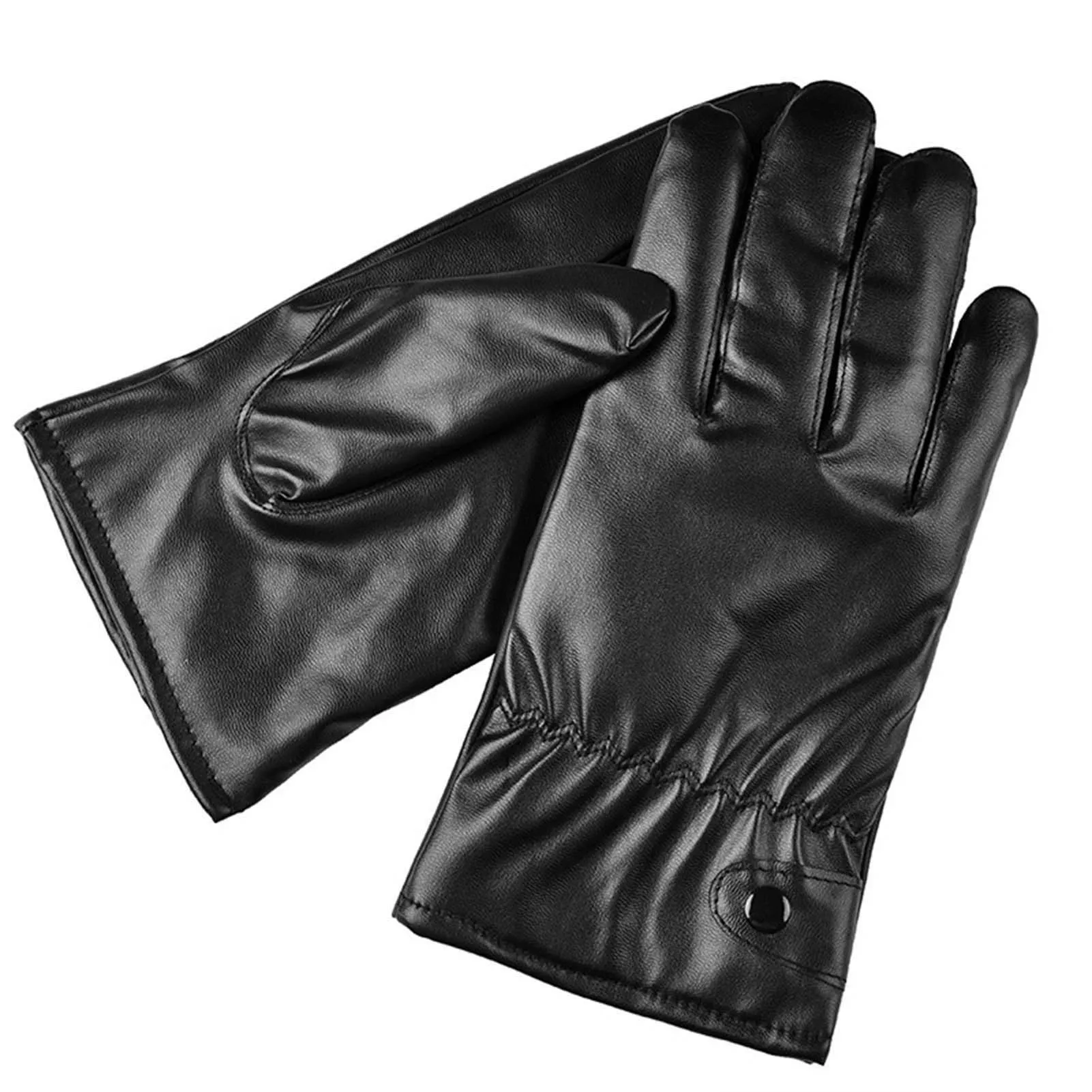 Winter Warm  Pattern Men's Gloves Windproof Touchscreen Leather Gloves for Cold Weather Outdoor Protection