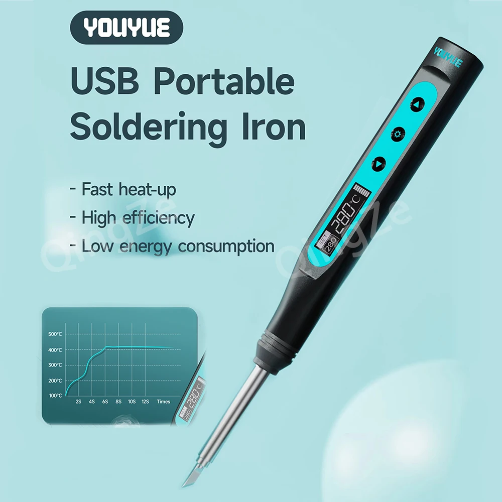 UYUE T12S USB Portable Soldering Lron 65W Fast Heat-up High Efficiency with Smart Sleep for Mobile Phone PCB Repair Soldering