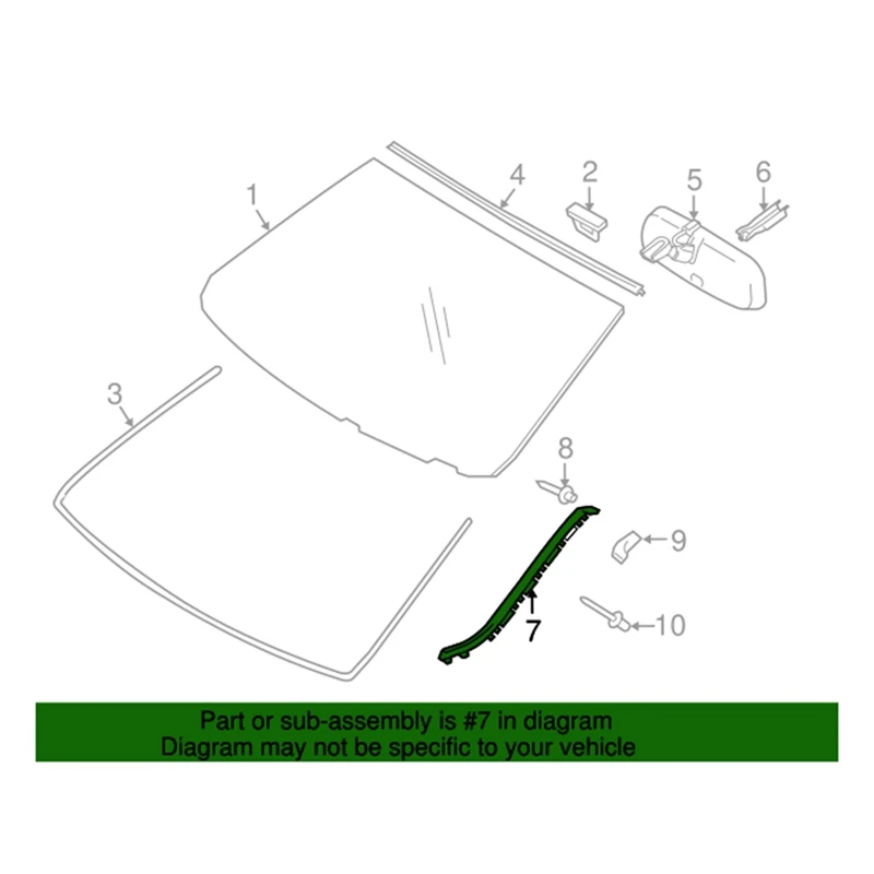 Windshield Pillar Molding+Clips Kit For Lexus Is IS200D IS250 IS300 IS350 06-13 Outer Protective Strip