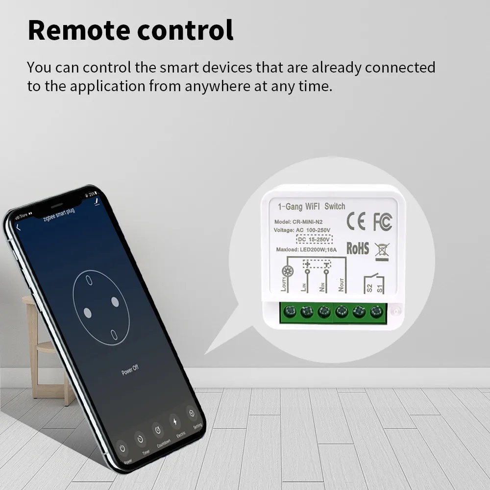 Cerhot 16A WIFI Switch Smart MINI Module DIY Home Improvement Interruptor Smart Tuya Smart life Remote Controller Wall Switches