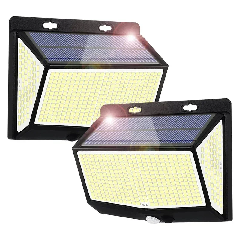 Luz led Solar impermeable para exteriores, iluminación de inducción de cuerpo humano, patio, paisaje, pared, valla, camino, hogar, caliente, 468led