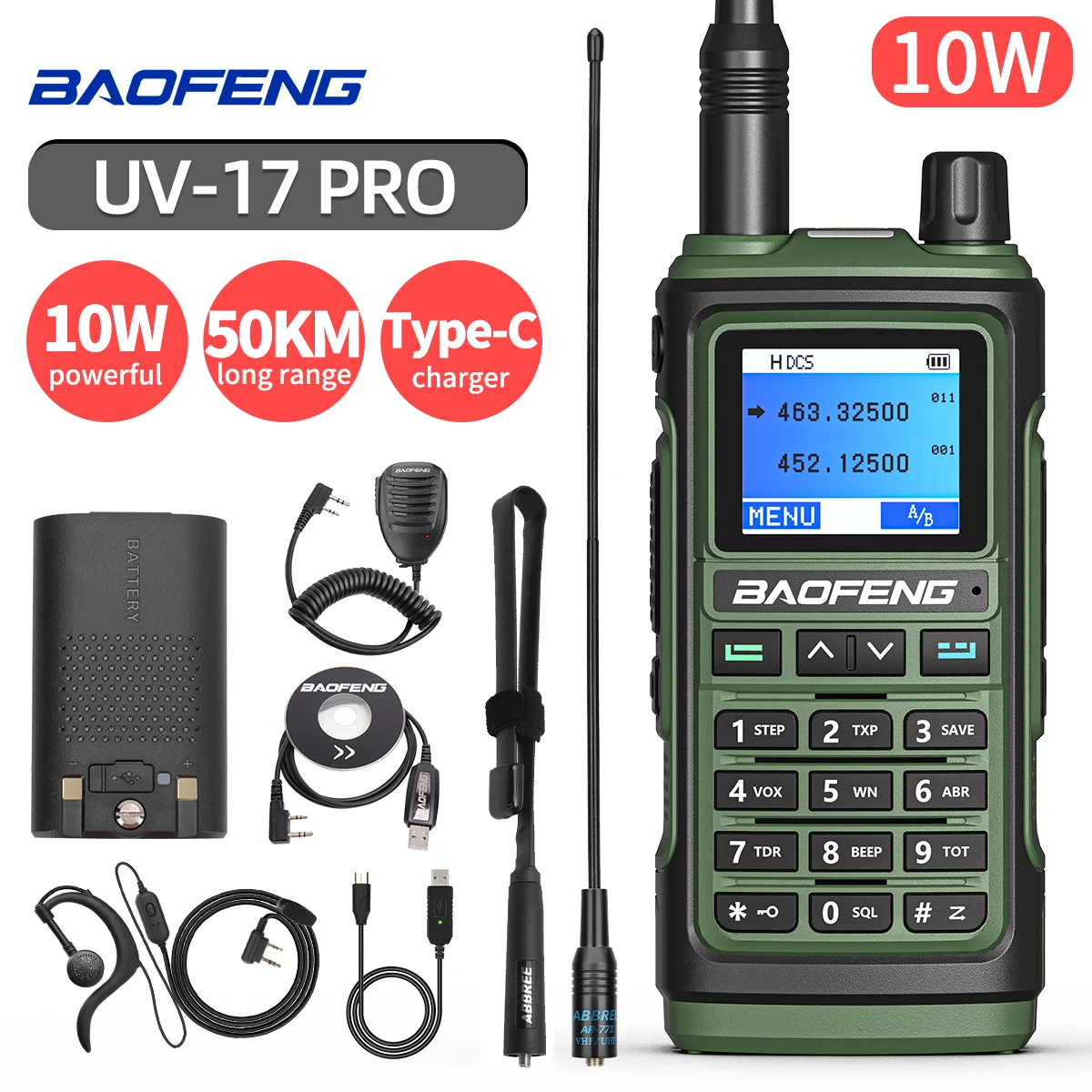 Bao feng UV-17 dwuzakresowy UHF VHF przenośne Walkie Talkie daleki zasięg obsługi Radio fm bezprzewodowego amatorskiego radia dwukierunkowego do