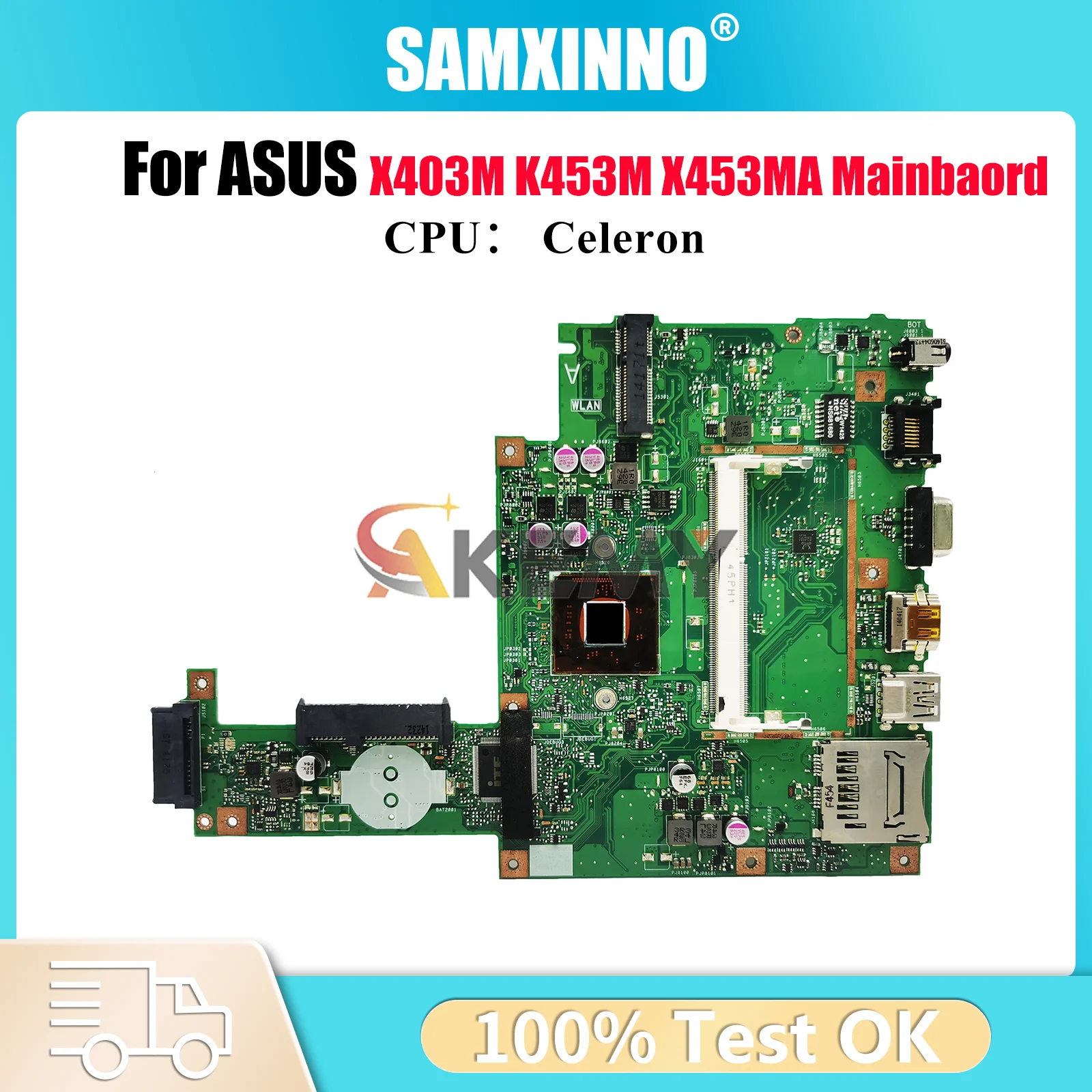 

Материнская плата для ноутбука X453MA для ASUS VivoBook X403M X453M K453M X453MA, материнская плата для ноутбука с процессором Celeron, 100% тестирование, ОК, быстрая доставка
