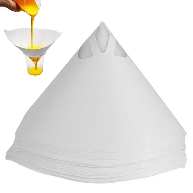 50Pcs Paint Filter Paper Funnel Purifying Straining Cup Disposable Conical  Paint Filter Nylon Micron Paper Funnel Tools