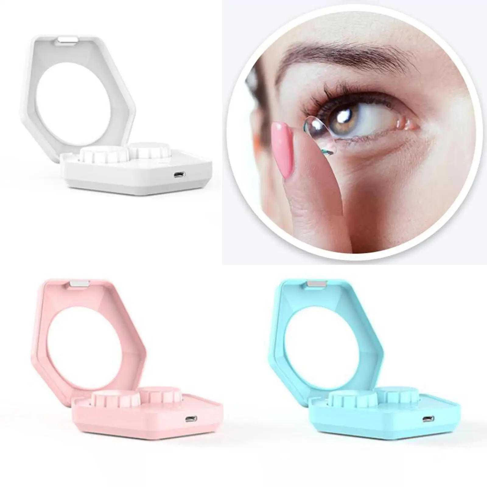 Mute Lens Cleaner Washer Machine 58Khz Portable Rechargeable for Disposal Soft Lens OK Lens Daily Care