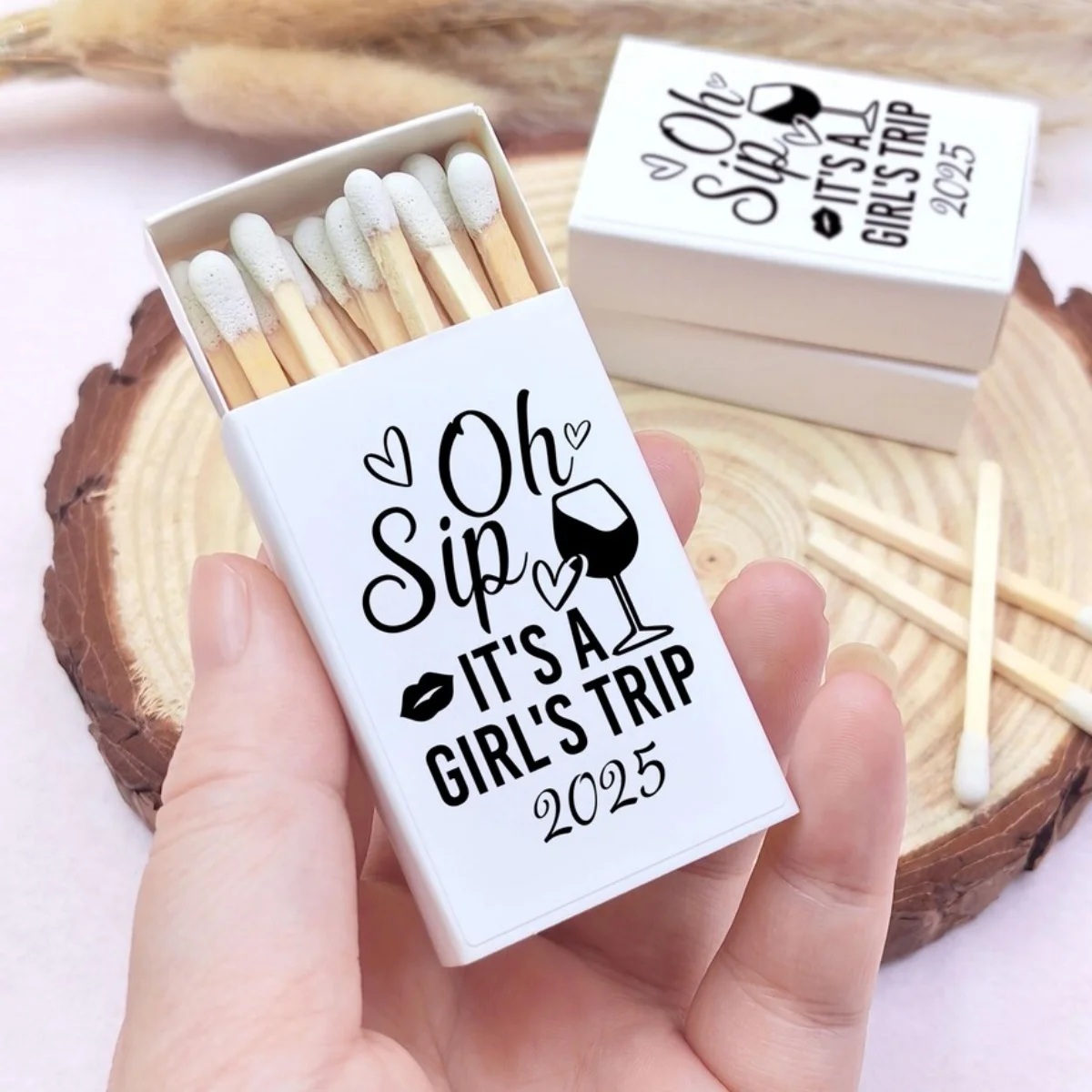 oh-sip-it's-a-girl-trip-personalized-matchboxes-bachelorette-party-matchboxes-custom-matchbook-gifts-bulk-bach-party-favors