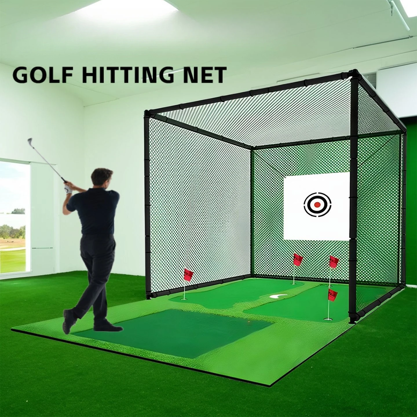 

Golf practice net batting emulator batting cage indoor and outdoor golf combination practice set, cross-border hot-selling