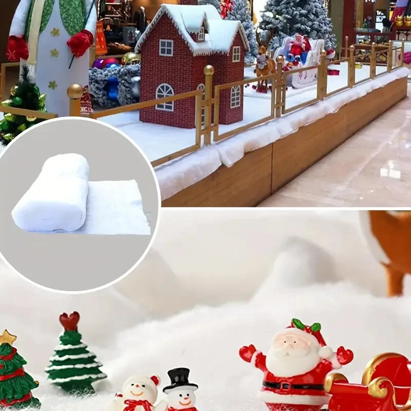 Large Artificial Snow Roll-Instant Christmas Tree Decor, Party Table Decoration White Photo Backdrop Blanket Cover For Holiday