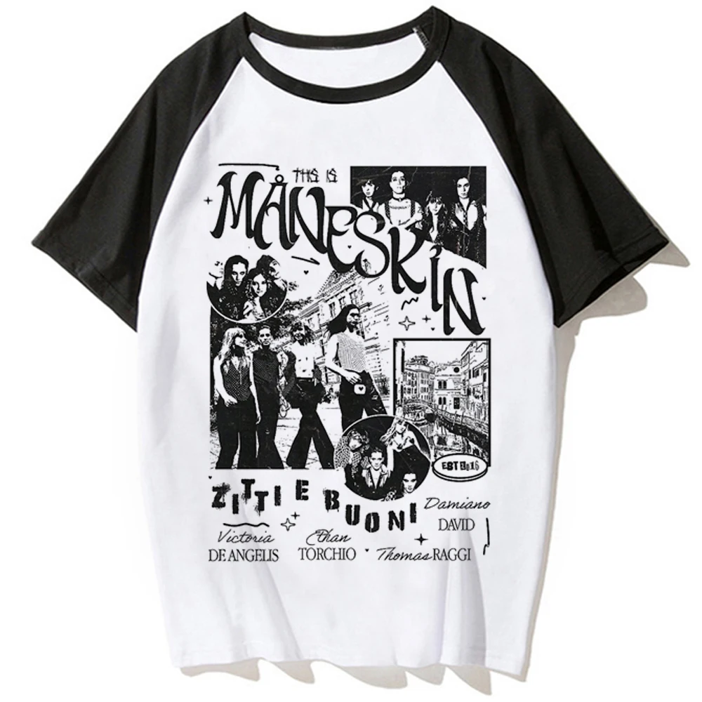 Camisetas Maneskin para mujer, ropa de calle harajuku con gráfico, ropa de diseñador japonés para chica