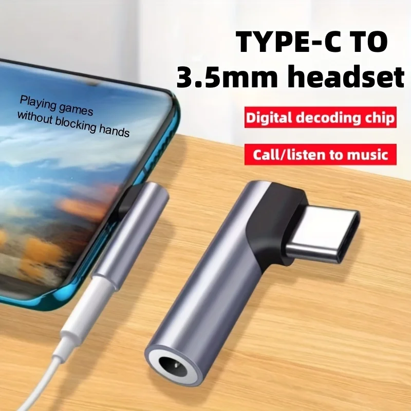 1pc Type-C to 3.5mm headphone jack adapters