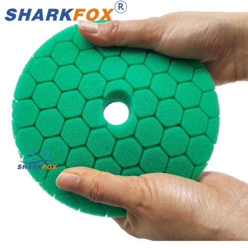 Imagen 2 del producto Sharkfox-disco de abrillantado para coche, almohadillas de pulido autoadhesivas, encerado, almohadilla de pulido de espuma alemana para DA/RO, 3/5/6 pulgadas