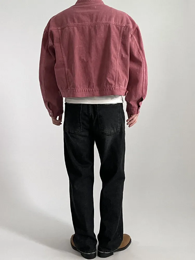 

Мужская рабочая одежда Waed Denim Jaet в стиле ретро, верхняя одежда с воротником-стойкой, дышащая полиэфирная ткань, длинная свековая длина