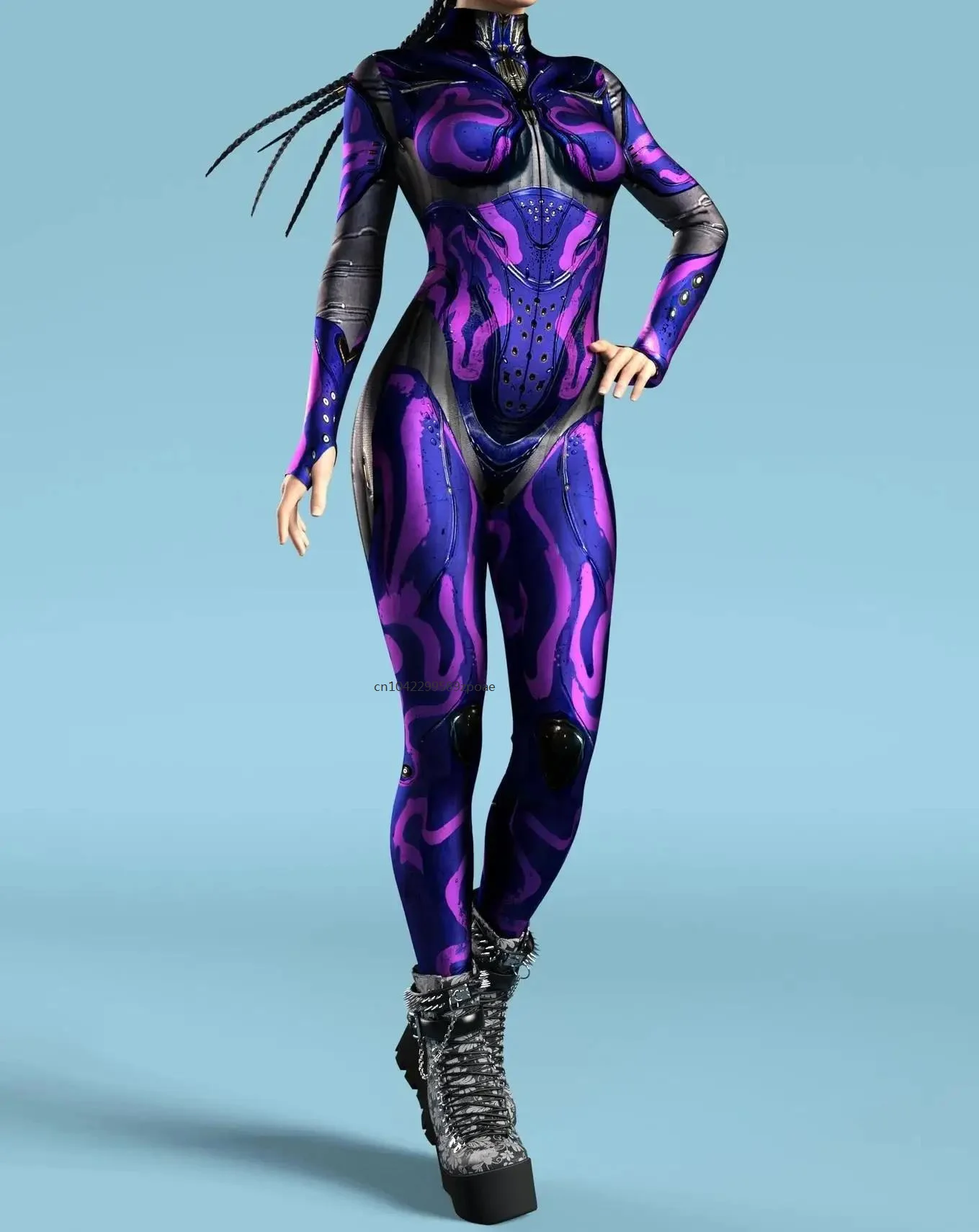 Super coole mechanische Rüstung Frauen Cosplay Punk Overall Kostüm elastische Weihnachts feier Phantasie Leistung Bodys Stram pler Zentai