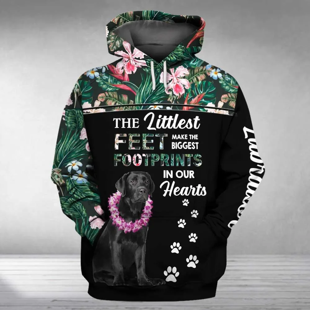 HX Animals Hoodies 3D Graphic Floral Dogs Labrador Black Sweatshirts Fashion Men Pullovers Harajuku Streetwear Dropshipping