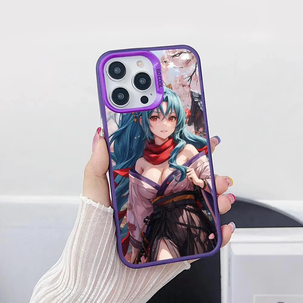 츠키미치 토모에 아이폰 17 16 15 14 13 12 11 X XR XS 8 7 에어 프로 맥스 플러스 퍼플 반투명 케이스