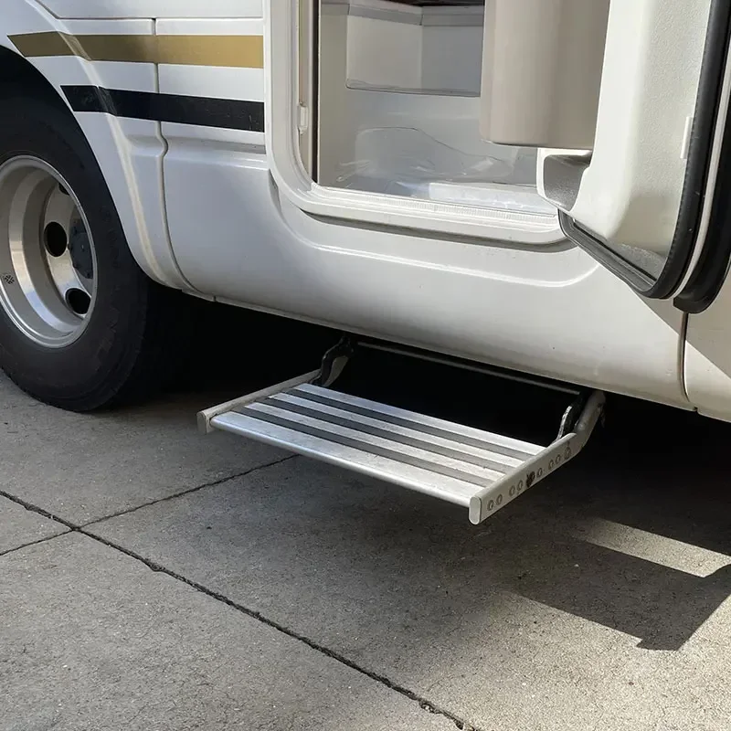 

1PC RV folding step trailer boarding welcome aluminum alloy manual retraction single-layer double-layer pedal electric pedal