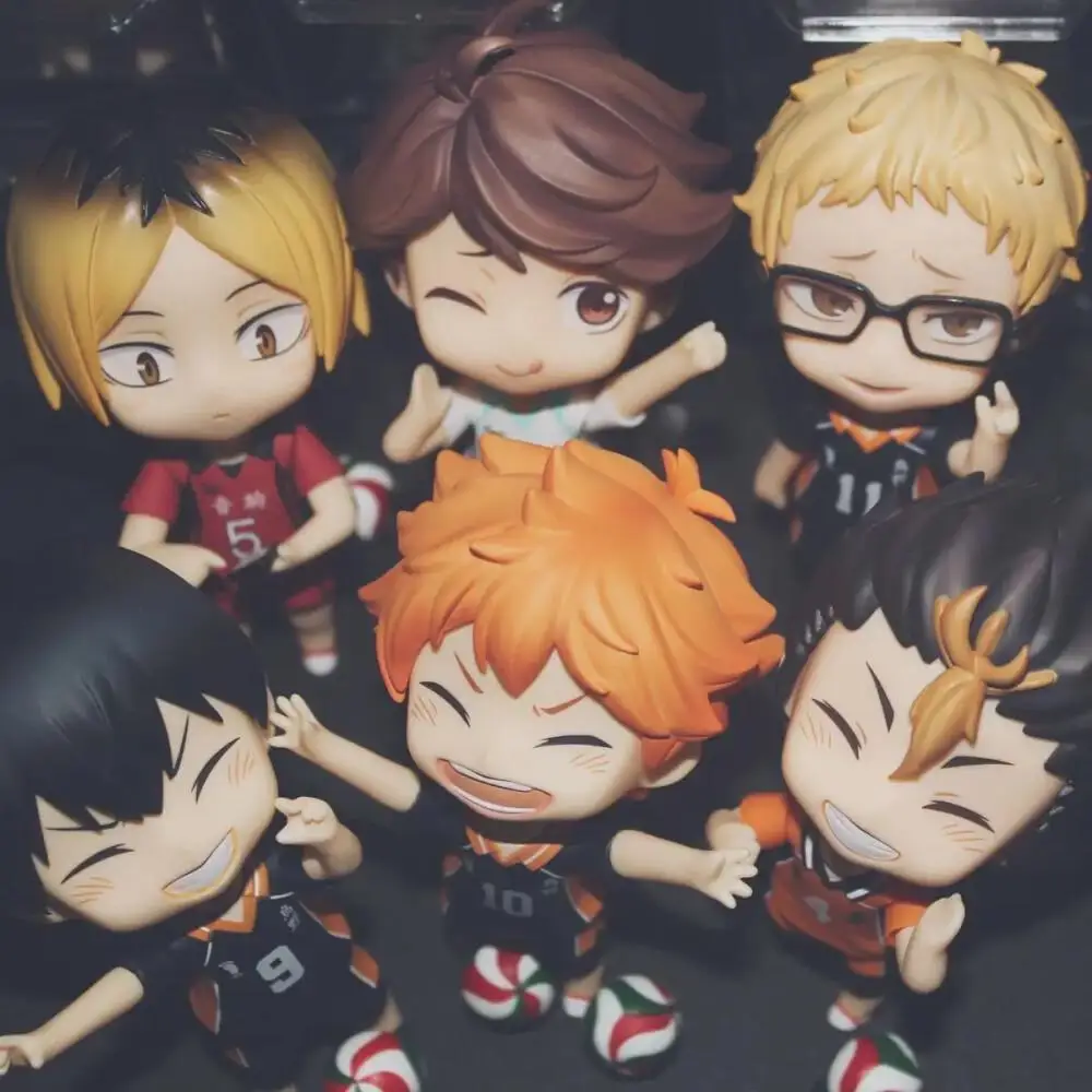 Kawaii Haikyuu!! Figure Sugawara Koushi Yu Nishinoya Q Version Pvc Toy Model Hand Made Anime Dolls Ornaments Toys children Gifts