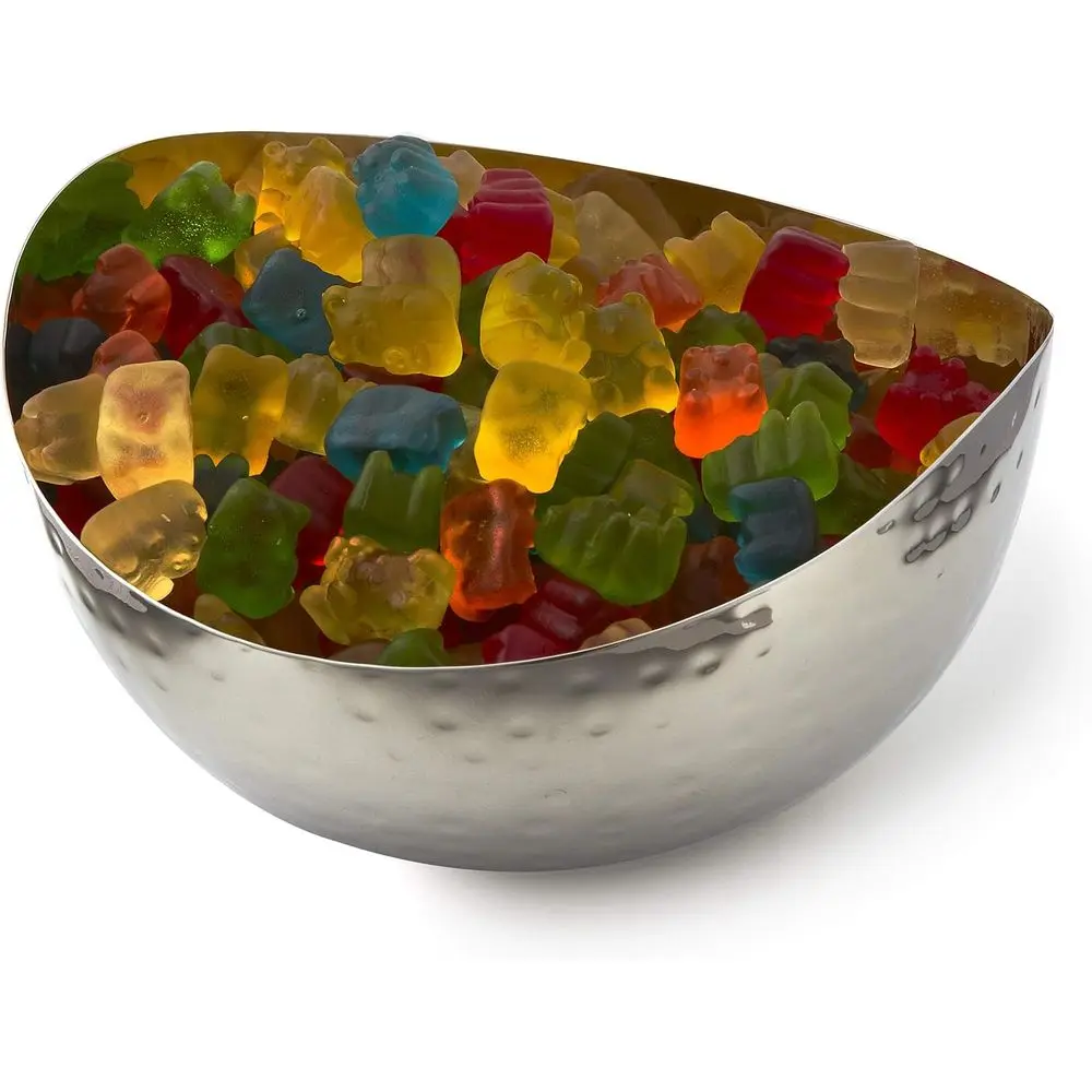 Stainless Steel Wave Design Candy Dish, 6x6, Silver