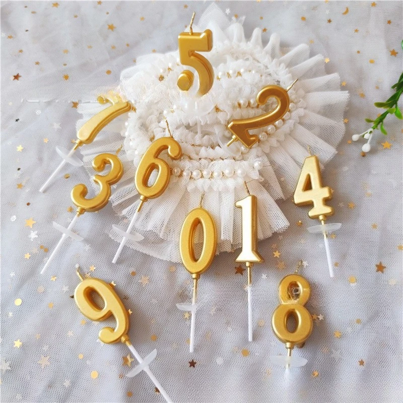 

Golden Crown Bowknot Digital Candle Birthday Cake Decoration Valentine's Day Party Candle Decoration корона декор для торта
