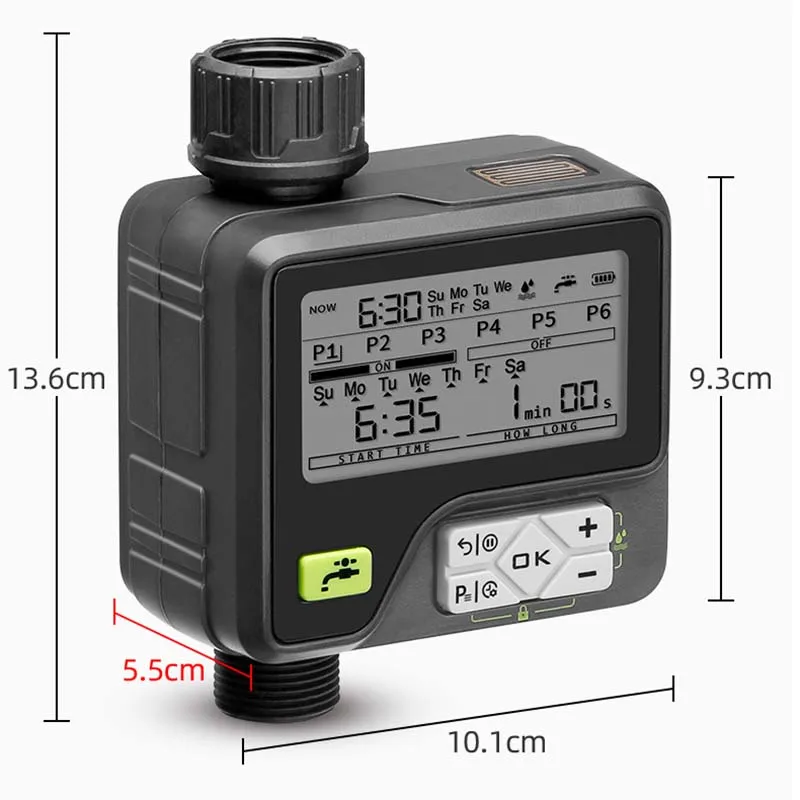 Automatische LCD Display Bewässerung Timer Garten Bewässerung Controller Mit Regen Sensor 6 Separate Programme Wasser Timer