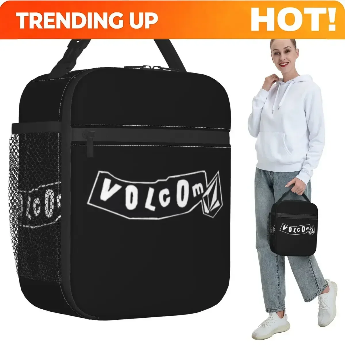 Custom Bag Custom V-Volcom Logo Insulated Lunch Bag For School Cooler Thermal Food Box Tote Leakproof Lunch Boxes Container