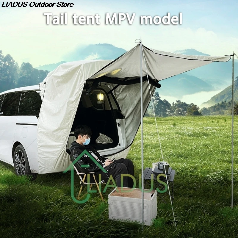 Outdoor Car Tail Tent Camping Picnic Rainproof Waterproof Wunshade Tent MPV/SUV Canopy Roof Extension Camping Vehicle Equipment