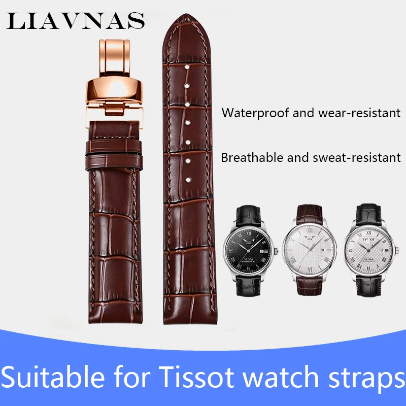 Tailles disponibles 18 mm, 19 mm, 20 mm, 21 mm, 22 mm pour bracelets de montre Tissot, dotés d'un fermoir papillon en acier inoxydable, unisexe.