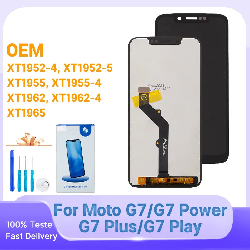 Pantalla de repuesto para Motorola Moto G7, digitalizador con Panel táctil, XT1952-4, XT1955, XT1962