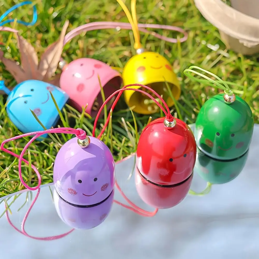 6Pcs Crisp Ringing Tones Wind Chimes Creative Hanging Cord Bell Hanging Ornaments Multicolor Cartoon Expression Decorative Bells